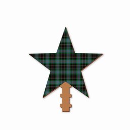 ScotsTee Shop Scottish Hyslop Hunting Tartan Wooden Christmas Tree Topper