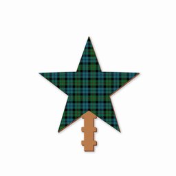 ScotsTee Shop Scottish Ewing Ancient Tartan Wooden Christmas Tree Topper