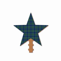 ScotsTee Shop Scottish Falconer Tartan Wooden Christmas Tree Topper