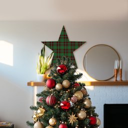 ScotsTee Shop Scottish Kiernan Tartan Wooden Christmas Tree Topper
