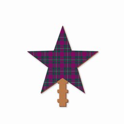 ScotsTee Shop Scottish Gregor Hunting Modern Tartan Wooden Christmas Tree Topper