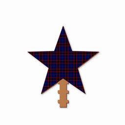 ScotsTee Shop Scottish Hume Modern Tartan Wooden Christmas Tree Topper