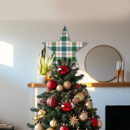 ScotsTee Shop Scottish Guthrie Dress Ancient Tartan Wooden Christmas Tree Topper