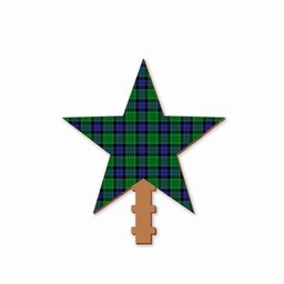 ScotsTee Shop Scottish Haldane Tartan Wooden Christmas Tree Topper