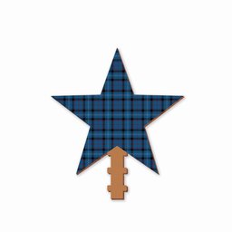 ScotsTee Shop Scottish Fitzgerald Family Tartan Wooden Christmas Tree Topper