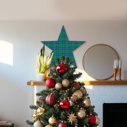 ScotsTee Shop Scottish Irvine Ancient Tartan Wooden Christmas Tree Topper
