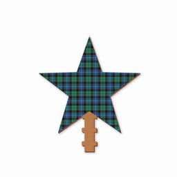 ScotsTee Shop Scottish Hunter Ancient Tartan Wooden Christmas Tree Topper