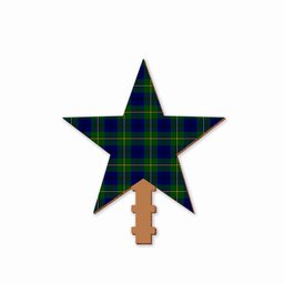 ScotsTee Shop Scottish Johnston Modern Tartan Wooden Christmas Tree Topper