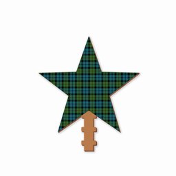 ScotsTee Shop Scottish Dundas Ancient Tartan Wooden Christmas Tree Topper