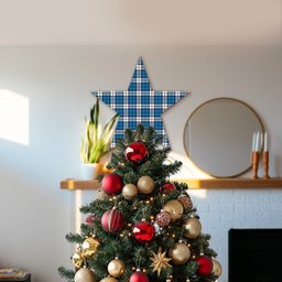 ScotsTee Shop Scottish Hutton SC Tartan Wooden Christmas Tree Topper