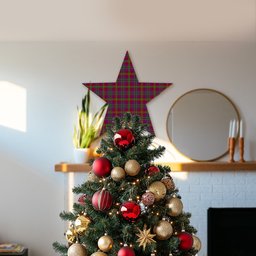 ScotsTee Shop Scottish Fiddes Corrected Tartan Wooden Christmas Tree Topper
