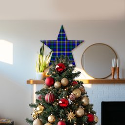 ScotsTee Shop Scottish Hope Modern Tartan Wooden Christmas Tree Topper