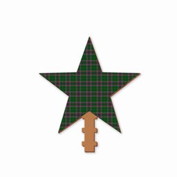 ScotsTee Shop Scottish Gray Hunting Tartan Wooden Christmas Tree Topper