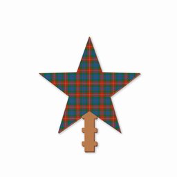 ScotsTee Shop Scottish Fraser of Lovat Ancient Tartan Wooden Christmas Tree Topper