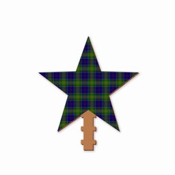 ScotsTee Shop Scottish Greene Tartan Wooden Christmas Tree Topper