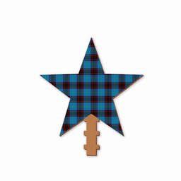 ScotsTee Shop Scottish Hume Ancient Tartan Wooden Christmas Tree Topper