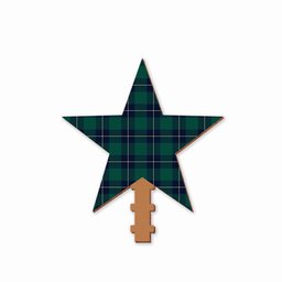 ScotsTee Shop Scottish Irvine Modern Tartan Wooden Christmas Tree Topper