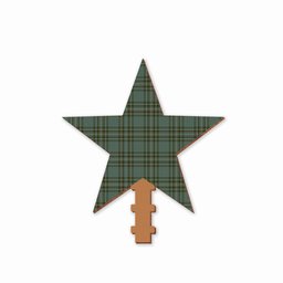 ScotsTee Shop Scottish Kelly Dress Tartan Wooden Christmas Tree Topper