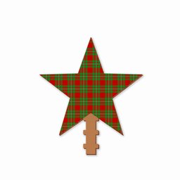 ScotsTee Shop Scottish Grierson Tartan Wooden Christmas Tree Topper