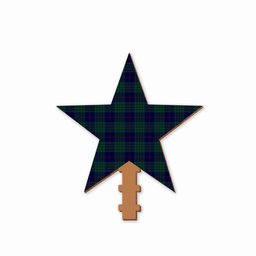 ScotsTee Shop Scottish Hutton Tartan Wooden Christmas Tree Topper