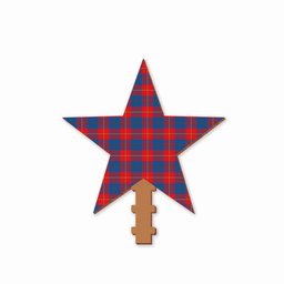 ScotsTee Shop Scottish Galloway Red Tartan Wooden Christmas Tree Topper