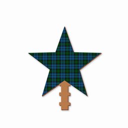 ScotsTee Shop Scottish Kerr Hunting Tartan Wooden Christmas Tree Topper