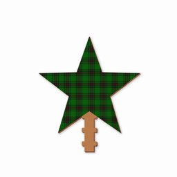 ScotsTee Shop Scottish Fife District Tartan Wooden Christmas Tree Topper