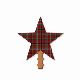 ScotsTee Shop Scottish Graham Red Tartan Wooden Christmas Tree Topper