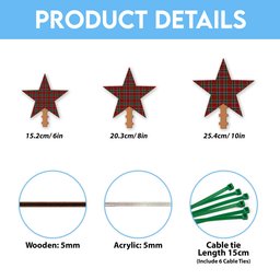 ScotsTee Shop Scottish Graham Red Tartan Wooden Christmas Tree Topper
