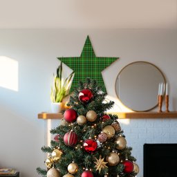 ScotsTee Shop Scottish Foster Hunting Tartan Wooden Christmas Tree Topper