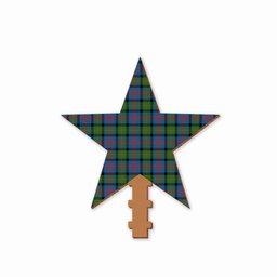 ScotsTee Shop Scottish MacLennan Ancient Tartan Wooden Christmas Tree Topper