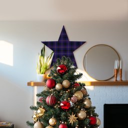 ScotsTee Shop Scottish MacIver of Strome Tartan Wooden Christmas Tree Topper