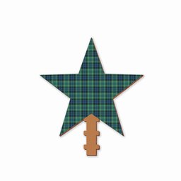 ScotsTee Shop Scottish MacNeill of Colonsay Ancient Tartan Wooden Christmas Tree Topper