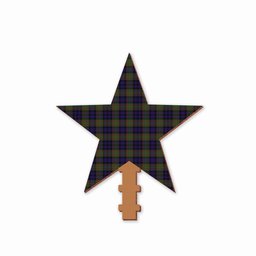 ScotsTee Shop Scottish MacLellan Modern Tartan Wooden Christmas Tree Topper