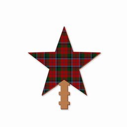 ScotsTee Shop Scottish Macnaghten Tartan Wooden Christmas Tree Topper