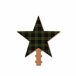 ScotsTee Shop Scottish MacDiarmid Tartan Wooden Christmas Tree Topper