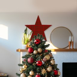 ScotsTee Shop Scottish MacDonell of Keppach Tartan Wooden Christmas Tree Topper