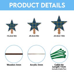 ScotsTee Shop Scottish Laing Tartan Wooden Christmas Tree Topper