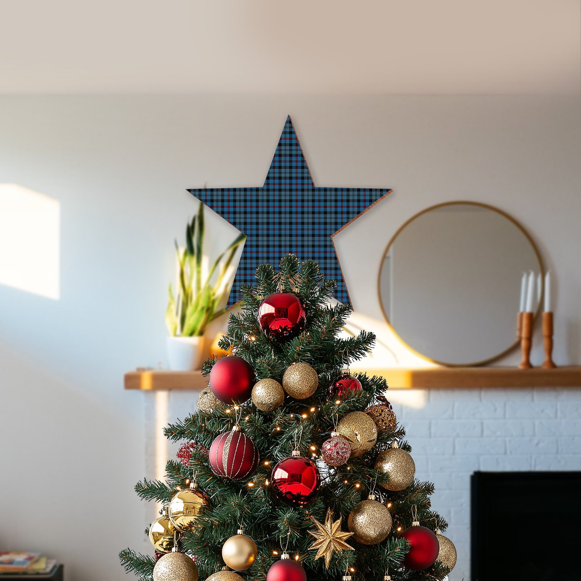 ScotsTee Shop Scottish MacCorquodale Tartan Wooden Christmas Tree Topper