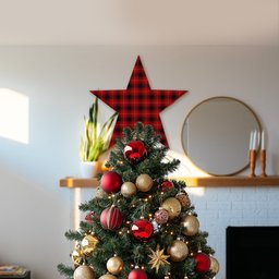 ScotsTee Shop Scottish MacIvor Tartan Wooden Christmas Tree Topper