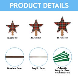 ScotsTee Shop Scottish MacLachlan Weathered Tartan Wooden Christmas Tree Topper