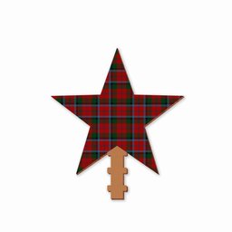 ScotsTee Shop Scottish MacCracken Tartan Wooden Christmas Tree Topper