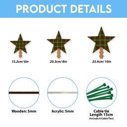ScotsTee Shop Scottish MacMillan 1946 Tartan Wooden Christmas Tree Topper