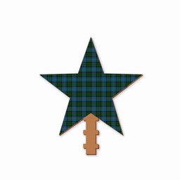 ScotsTee Shop Scottish MacLeod Green Tartan Wooden Christmas Tree Topper