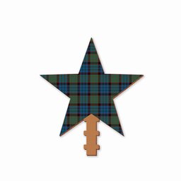 ScotsTee Shop Scottish MacNicol Hunting Tartan Wooden Christmas Tree Topper