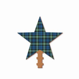 ScotsTee Shop Scottish Lamont Ancient Tartan Wooden Christmas Tree Topper