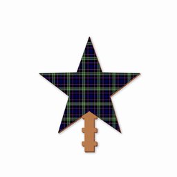 ScotsTee Shop Scottish MacKusick Tartan Wooden Christmas Tree Topper