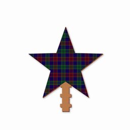 ScotsTee Shop Scottish MacMichael Tartan Wooden Christmas Tree Topper