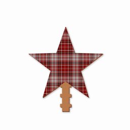 ScotsTee Shop Scottish MacDougall Dress Tartan Wooden Christmas Tree Topper