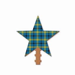 ScotsTee Shop Scottish Laing Modern Tartan Wooden Christmas Tree Topper